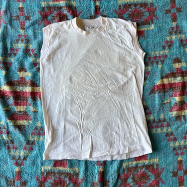 Vintage 1950s Penneys Towncraft Blank White Tank Top 