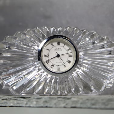 Lead Crystal Small Clock | Crystal Legends Clock | Godinger Handmoulded in West Germany 