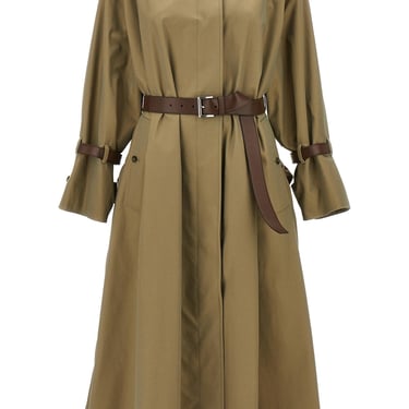 Prada Women Single-Breasted Twill Trench Coat