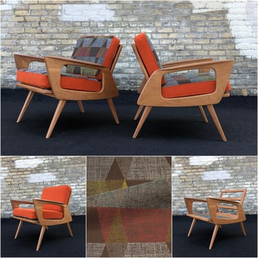 Made In Minnesota Mahogany Lounge Chairs 