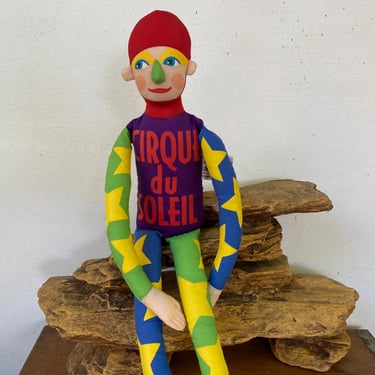 1995 Cirque Du Soleil Doll, 14" Tall, Clown, Acrobat, Performer, Colorful Art Doll 