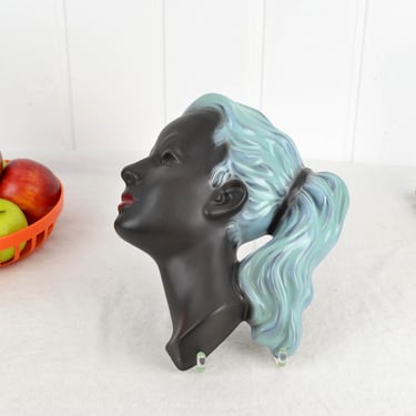 Wall mask Cortendorf 3408 design Albert Strunz ceramic mural 50s mid century Pottery woman image Rockabilly design kidney table era 60s 