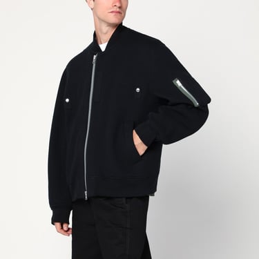 Sacai Black Zip Sweatshirt Men