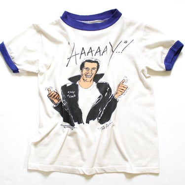 1976 The Fonz Vintage Ringer T-Shirt - Kids Size - Adult XXS 