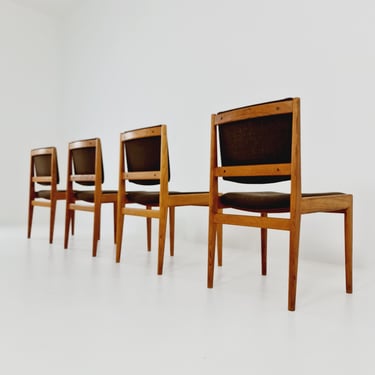 Mid century Swedish Modern Oak dining chairs by Karl Erik Ekselius, 1960s, Set of 4 