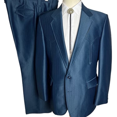 Vintage CIRCLE S 2pc WESTERN Suit ~ 40 R ~ Jacket / Pants ~ Cowboy / Rockabilly ~ 