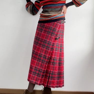 Red Scottish Wool Skirt