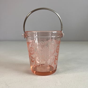 Vintage Fostoria Glass Versailles Pink Sugar Pail Elegant Glass RARE HTF 