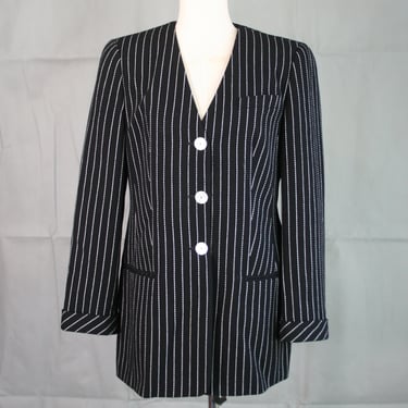 Louis Feraud - Pinstripe - Women's Blazer - Jacket - Estimated size 10/12 