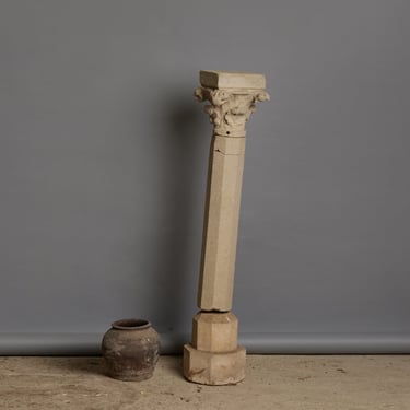 17th Century French 2 Part Limestone Column from an Abbey
