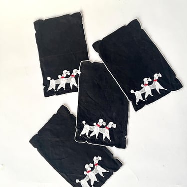 Vintage Madeira Applique Poodle Napkins Set of 4 