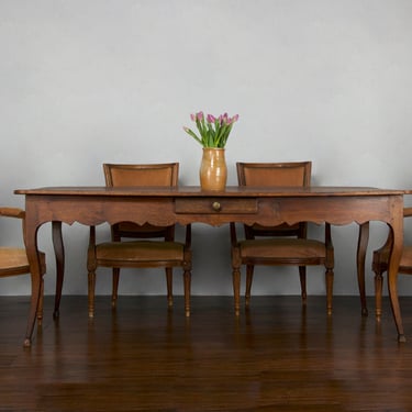 19th Century Country French Provincial Oak Farmhouse Dining Table 