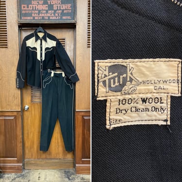 Vintage 1950’s Size XL N.Turk Western Cowboy Rockabilly Shirt Pant Outfit Set, 1950s, 2 Piece, Pant Suit, Western Suit, Two Tone, Cowboy, 