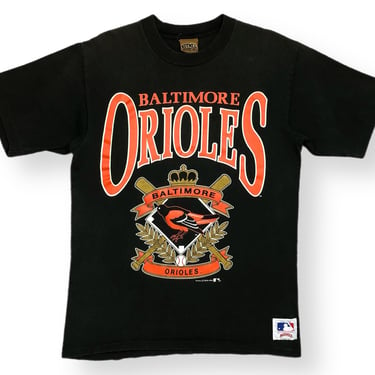 Vintage 1991 Nutmeg Baltimore Orioles Baseball Faded Big Print MLB Graphic T-Shirt Size Large 
