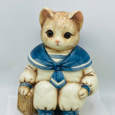 Mervyn's Cookie Jar Wilbur Milton Family Sailor Cat Kitty Ceramic Japan 11