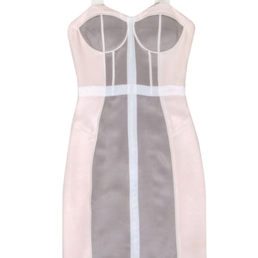 Rebecca Minkoff - Blush Pink, Grey, & White Cocktail Dress Sz 0