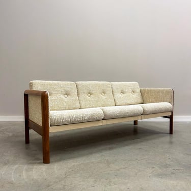 Vintage Cream Herringbone Sofa 