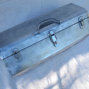 Large Toolbox Kennedy Tool Box Made in USA Silver Artist Storage Accordian Toolbox Industrial Metal Handyman Fishing Chest Craft Organizer 