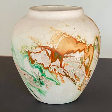 Large Nemadji Swirl Earth Pottery Vase 