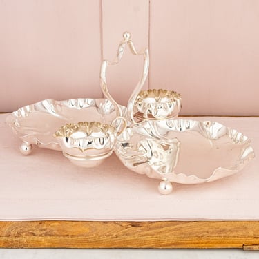 Antique English Silverplate Strawberry Stand