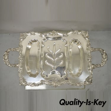 Vintage Meneses Orfebres Spain Regency Style Silver Plate 26" Metal Tray Platter
