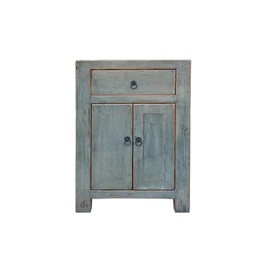 Distressed Marks Light Gray Drawer End Table Nightstand ws4487E 