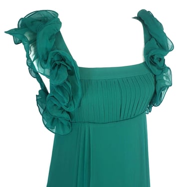Catherine Malandrino Green Mini Formal Petite Cocktail Dress Silk Stretch 4P 