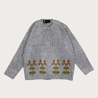 (M) Lambswool Flower Cardigan