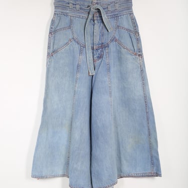 70s Vintage Nes't Ce Pas Denim Culottes Jeans Sun High Rise High Waisted 