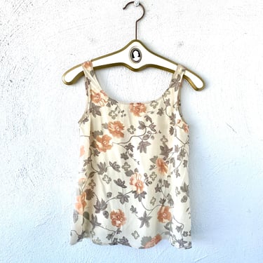 Vintage 90s Giorgio Armani Silk Floral Tank Top 