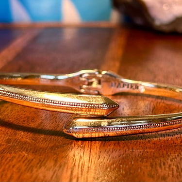 Napier Hinged Cuff Bracelet Asymmetrical Vintage Designer Jewelry Retro Signed Gift 