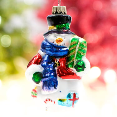 VINTAGE: Snowman Glass Ornament - Blown Figural Glass Ornament - Mercury Ornament - Christmas Ornament - SKU 30-402-00031617 