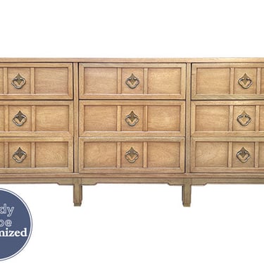 70" Unfinished 9 Drawer Vintage Dresser #08741