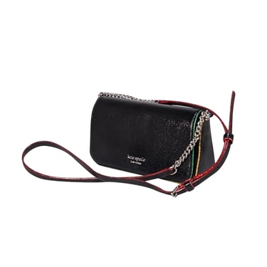 Kate Spade - Black Patent Saffiano Leather "Devin" Crossbody Bag