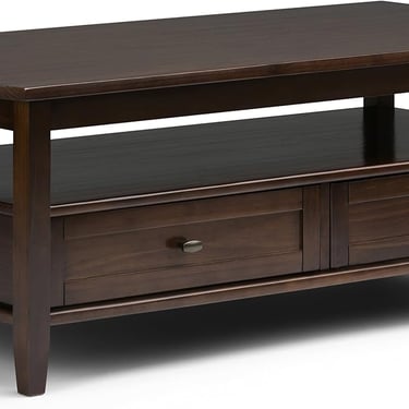 Solid Wood 48&quot; Coffee Table in Farmhouse Brown  FFW258-643