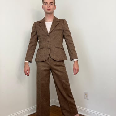 70s / Early 80s Calvin Klein herringbone pantsuit 