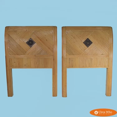 Pair of Split Rattan Twin Headboards