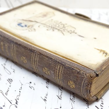 Antique 1875 Church of England Common Prayer Book, Bone and Brass Cover, London 