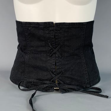 WILFRED Size M Black Cotton Twill Corset Zip Up Belt