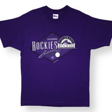 Vintage 90s Pro Player Colorado Rockies Baseball Single Stitch MLB Graphic T-Shirt  Size Large/XL 