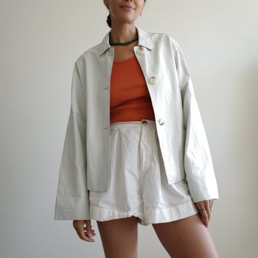 Supple White Leather Jacket