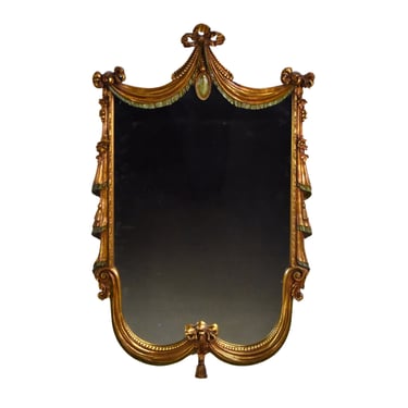 Vintage Friedman Brothers Louis XVI Style Polychrome Carved Wood Mirror 