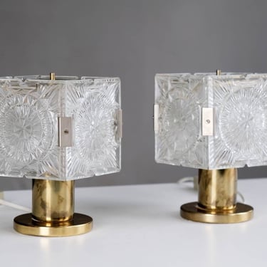 Mid Century Brass Bedside Lamps by Kamenicky Senov 