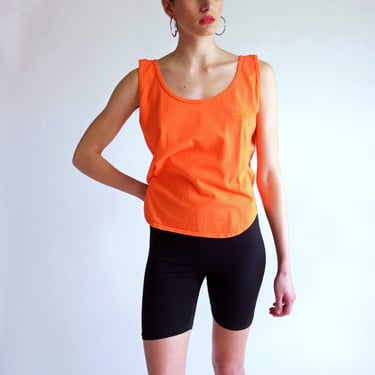 90s REEBOK Tank Top, Vintage Orange Sportswear Top, Cotton Boxy Oversized Loose Fit Casual Blouse, Simple Classic Athletic Tank Top 
