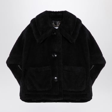 Max Mara Black Faux Fur Jacket Women