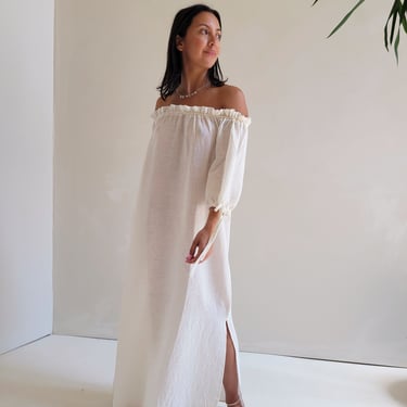 Selene Off-Shoulder Dress - Soft-White