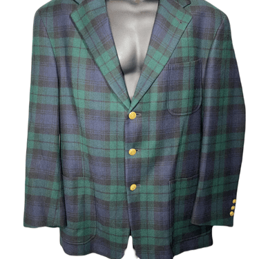 1980's Tommy Hilfiger Plaid Wool Sportscoat Size XL