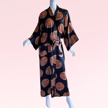 Vintage Japanese Art Deco Silk Kimono Caft 