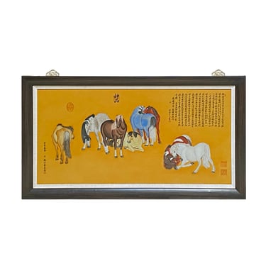 Chinese Porcelain Lang Shih Ning Eight Horses Painting Wall Decor cs7675E 