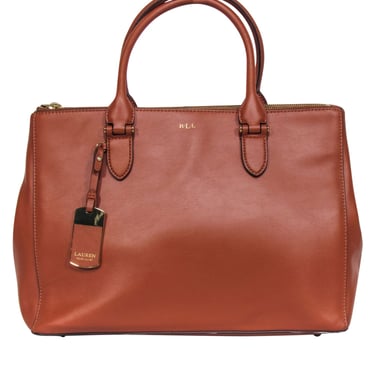 Lauren Ralph Lauren - Tan Leather Large Tote Bag
